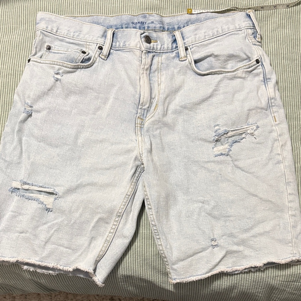 Old Navy Light Blue Ripped Jean Shorts